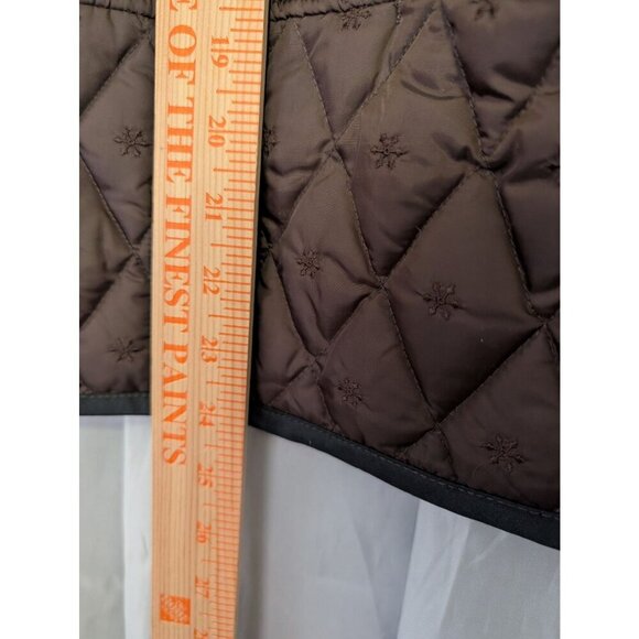 Eddie Bauer Down Vest Brown Quilted Snowflake Embroidered Womens Size L - Picture 4 of 5